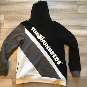 The Hundreds Diagonal Logo Hoodie in Black, Gray & White